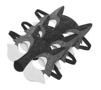Hohopeti Maschere a Mezza Faccia per Set da 3 Pezzi, Maschera Animale Lupo in Feltro Grigia, Accessorio Cosplay e Maschera da Ballo per Feste a Tema e Compleanni