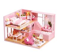 Hohopeti Mini Casa in Legno DIY Piccola e Creativa da Costruire Miniatura per Famiglie e Amici Gioco Manuale Sicuro per Decorazione Elegante