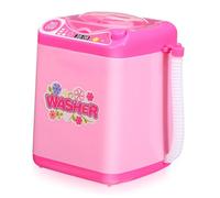 Hohopeti Mini Lavatrice Giocattolo per Rosa Elettrodomestico Simulato Portatile Senza Batterie Gioco Didattico con Funzione Rotante e Regalo per Bambine e Ragazzi