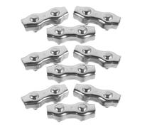 Hohopeti Morsetti per Cavi Metallici Duplex M4 in Acciaio Inossidabile 10 Pezzi, Clip Doppia per Funi, Morsetto a Doppia Corda Resistente alla Corrosione per Uso Marino, Officina
