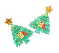 Hohopeti Orecchini Pendenti Albero di Natale e Stelle in Acrilico Verde Gioielli Feste Natalizie Donna Ragazze Design Brillante per Party e Regali Famiglia