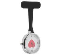 Hohopeti Orologio da Infermiera Clip in Silicone Nero Orologio da Tasca al Quarzo Spilla da Bavero Resistente per Operatori Sanitari Accessorio Pratico per Divisa Medica