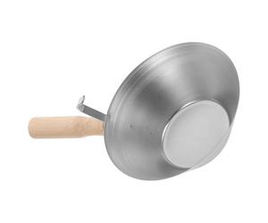 Hohopeti Paletta per Cartongesso con Manico in Legno, Secchio per Intonaco e Cemento con Bordi Tagliati, Vaschetta per Fango da Costruzione Ergonomica per Applicazione e Raschiatura