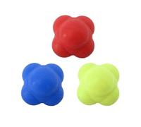 Hohopeti Palle di Reazione Agilità 3 Pezzi Set a 6 Lati Rosso Blu Giallo Alta Difficoltà per Allenamento Velocità e Riflessi Sport Baseball Tennis Badminton Fitness