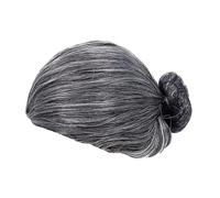 Hohopeti Parrucca da Nonna per Donna Anziana Acconciatura a Chignon in Materiale Resistente al Calore, Accessorio Cosplay Comodo e Durevole per Halloween e Feste a Tema
