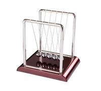 Hohopeti Pendolo Newton a Sfera Abs Base Rossa Quadrata Grande, Palla del Pendolo per Scrivania e Decorazione Ufficio, Gioco da Tavolo Educativo per Casa e Regalo Rilassante