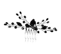 Hohopeti Pettini per Chioma Decorativi in Lega Cristalli Neri per Donne Accessori da Sposa Fatti a Mano per Fidanzamenti e Anniversari