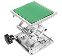 Hohopeti Piattaforma di Sollevamento Cavalletto da Laboratorio in Acciaio Inox 10x10 Cm, Supporto Elevatore Manuale Regolabile Base Antiscivolo, Jack Stabile per Banco di Lavoro