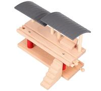 Hohopeti Piattaforma Ferroviaria in Legno a Due Piani Scala Giocattolo Educativo Accessorio per Scene Ferroviarie Fai da Te Stimola Creatività e Gioco Interattivo