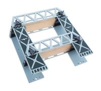 Hohopeti Ponte in Legno per Trenino Ponte Sospeso Doppio Smontabile Accessorio Compatibile con Binari in Scala per Sviluppo Creatività e Abilità Motorie