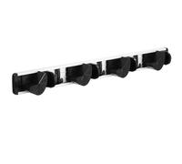 Hohopeti Porta Mop e Scopa a Parete in Alluminio Nero senza Fori | Appendi Scope Adesivo, Ganci Bagno, Organizer Prodotti Pulizia, Accessori per Bagno, per Casa e Ripostiglio