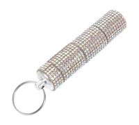 Hohopeti Portapillole Portachiavi con Scomparti in Metallo con Decorazioni Brillanti Organizer Pillole Portatile per Viaggi e Campeggio Contenitore Compatto per Medicine e Integratori