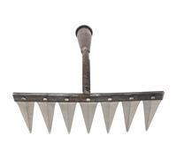 Hohopeti Rastrello a Mano da Giardino Piccolo in Acciaio Attrezzo da Giardinaggio Leggero per Diserbo Scavo e Allentamento Terreno Rastrello in Ferro Manico Portatile per Orto e