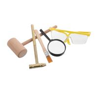 Hohopeti Scavo Archeologico per Martello Doppio Pennello Morbido Occhiali Protettivi e Lente d Ingrandimento Kit Educativo Stem per Esperienze di Geologia e Scavo Sicuro