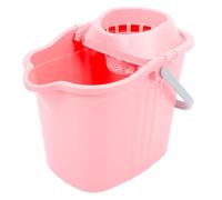 Hohopeti Secchio Mop Manuale in Plastica Rosa per Pulizie Domestiche e Ufficio con Strizzatore Rimovibile e Manico Ergonomico Facile da Trasportare e Pulire