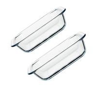 Hohopeti Set 2 Teglie da Forno in Vetro Quadrate 09L e 11L Teglia per Riso e Pizza Utensili da Cucina Facili da Pulire per Forno e Servizio