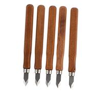 Hohopeti Set 5 Coltelli Coltelli Da Marcatura Per Lavorazione Legno Manico in Legno Lame in Acciaio Al Manganese Resistenti Per Intaglio e Modellisti