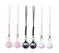 Hohopeti Set 6 Ciondoli per Cellulare e Decorazioni per Borsa Gatto della Fortuna in Campana di Rame, Pendenti Leggeri e Compatti, Suono Armonioso, Regali Benedizioni per Amici e Famiglia,