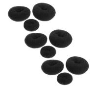 Hohopeti Set 9 Pezzi Modellatori per Chignon a Ciambella in Nylon Nero Creatore Versatile per Ciambella Flessibile Grandi Medi e Piccoli per Chioma da Donna e Acconciature da Viaggio
