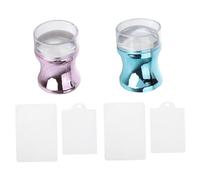 Hohopeti Set da 2 Stampini per Unghie e 4 Raschietti per Manicure in Silicone, Strumenti per Nail Art Professionali, Accessori per Manicure Fai-da-te e Saloni di Bellezza, Adatti a Tutti