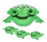 Hohopeti Set da 4 Palloncini a Forma di Rana Gonfiabili con Luci negli Occhi e Corda Elastica, Decorazioni Gonfiabili per Feste in Piscina e Compleanno, Giocattolo Rimbalzante in Plastica