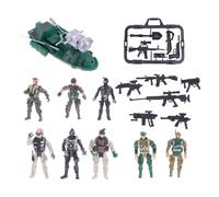 Hohopeti Set da Gioco Soldatini Militari 9 Pezzi in Plastica Veicoli e Action Figure delle Forze Speciali, Modellini Realistici e Attività Genitore-figlio Colore Casuale