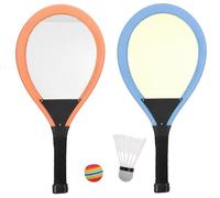 Hohopeti Set Racchette da Badminton con Luci, Racchette Sportive Leggere in Plastica e Tessuto Resistente, Kit Completo per Gioco Interattivo Indoor e Outdoor