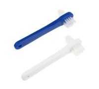 Hohopeti Spazzola Per Dentiere Doppia Testa 2 Pezzi Testina Angolata e Ampia Per Rimuovere Residui Di Cibo, Per Quotidiana Delle Protesi