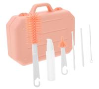 Hohopeti Spazzola Per La Pulizia Del Biberon in Silicone E Set Di Tettarelle E Scatola Di Immagazzinaggio Portatile Stendibiancheria Per Bambini