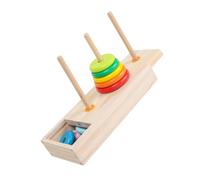 Hohopeti Torre di Hanoi in Legno da Strati Giocattolo Educativo Montessori per Anelli Colorati Sviluppo Logica Coordinazione Mano-occhio e Riconoscimento Forme e Colori Adatto per Ragazzo