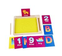 Hohopeti Vassoio Sabbia Educativo in Legno per Apprendimento Sensoriale Montessori Sviluppo Motricità Fine e Scrittura Creativa DIY per Gioco e