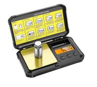 Hohota Bilancia digitale for gioielli 200 g 0,01 g Bilance tascabili con peso di calibrazione 50 g Bilancia intelligente for pesatura professionale(Black)