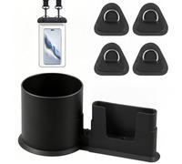 Hohota Stand-Up Paddleboard Accessory Set Spill-Proof Cup Holder + Waterproof Touchscreen Phone Dry Bag-Equipment For Kayaking Canoeing, And Stand-up Paddleboarding(Black)