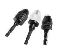 HOHOVYVY 3pc Drill Chuck Quick Change Adapter 6.35mm Hex Shank per Smerigliatrice Angolare Convertitore Strumento con 3 Ganasce di Bloccaggio per Metallo Legno Piastrelle Foratura