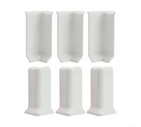 HOHOVYVY Blocchi angolari per battiscopa, in gomma, autoadesivi per battiscopa, confezione da 6 pezzi, rivestimento angolare da parete, decorazione angolare da parete (M White)