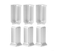 HOHOVYVY Blocchi angolari per battiscopa, in gomma, autoadesivi per battiscopa, confezione da 6 pezzi, rivestimento angolare da parete (M Silver)