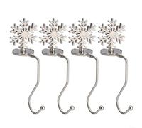 HOHOVYVY Calze di Natale, caminetto, cappotto Shelf Christmas Stocking Holders, cappotto natalizio Stocking Hooks, 4 pezzi (Snowflake)