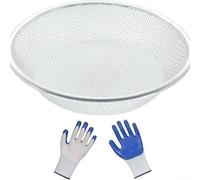 HOHOVYVY Colino da giardino da 30 cm, con guanti, in acciaio inox, con maglie da 2 mm/6 mm/10 mm, per terra, sabbia e compost in giardino(2)