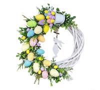 HOHOVYVY Corona per porta Pasqua, incantevole corona di fiori pasquali in acrilico per feste primaverili
