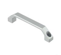 HOHOVYVY Maniglia per porta a forma di U in lega di alluminio nera 100 mm Maniglia moderna per armadi da cucina armadi finestre mobili (argento 130 mm)