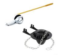 HOHOVYVY Maniglia per WC in ABS galvanizzata e set di alette in PVC Affidabile risparmio idrico Adatto per modelli di WC standard (nero)