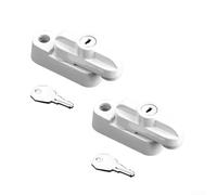 HOHOVYVY Maniglie per finestre con serratura, 2 pezzi, per porte e finestre, fermaporta di sicurezza per porte rotanti, 10,8 x 8,2 x 4,6 cm