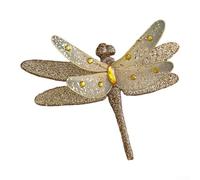 HOHOVYVY Pendente Libellula Scintillante Per Decorazione Festiva, Gioielli Artificiali Glitter Libellula Per Albero, Corona E Tavolo (Golden Dragonfly)