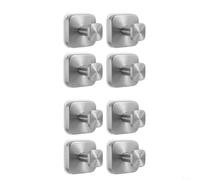 HOHOVYVY Portasciugamani a ventosa, in acciaio inox, set da 4/8 pezzi, ganci da parete per bagno, cucina, senza foratura, 6 x 6 cm, argento (8 pezzi)