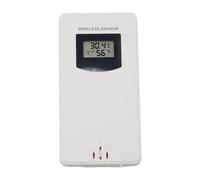 HOHOVYVY Sensore di temperatura e umidità esterna wireless per stazione meteo FanJu 3378, 433,92 MHz, portata 60 m, bianco, plastica, 96 × 50 × 34 mm, 2 × AA (bianco)