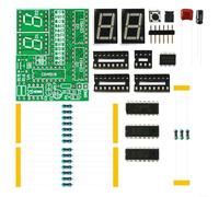 HOHOVYVY Set di circuiti timer con conto alla rovescia di 99 secondi, alimentatore DC 5 V e PCB verde compatto da 54 x 43 mm, ideale per esercizi di saldatura e formazione elettronica per principianti