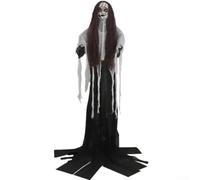HOHOVYVY Spaventosa decorazione da sposa di Halloween con occhi a LED e suoni spaventosi, figura spaventosa attivata dal suono per la casa cresciuta (A)