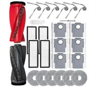 HoHumoca Kit di Accessori di Ricambi per Roborock Qrevo Curv/Qrevo Edge, 1 Paio di Spazzola Principale, 6 Sacchetti, 4 Filtri HEPA, 6 Panno, 6 Spazzola Laterale