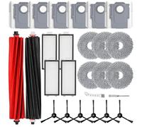 HoHumoca Kit di Accessori di Ricambi per Roborock Qrevo Master/Qrevo Slim, 1 Paio di Spazzola Principale, 6 Sacchetti, 4 Filtri HEPA, 6 Panno, 6 Spazzola Laterale