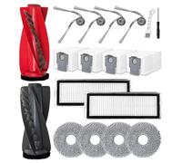 HoHumoca Ricambi per Roborock Qrevo Curv/Qrevo Edge, Kit di Accessori per Roborock Qrevo Curve, 1 Paio di Spazzola Principale, 4 Sacchetti, 2 Filtri HEPA, 4 Spazzola Laterale, 4 Panno